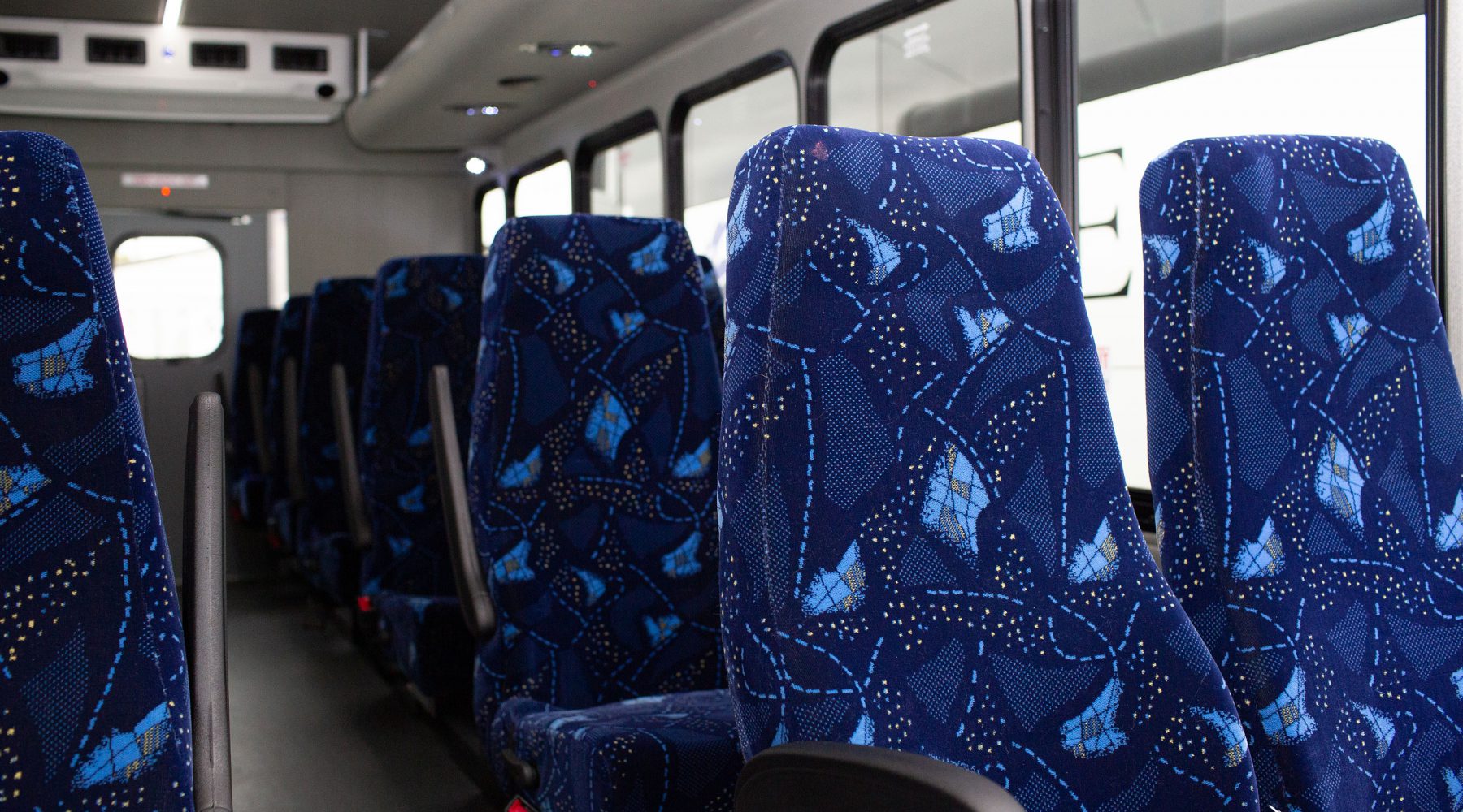 Interior of the 25-passenger bus