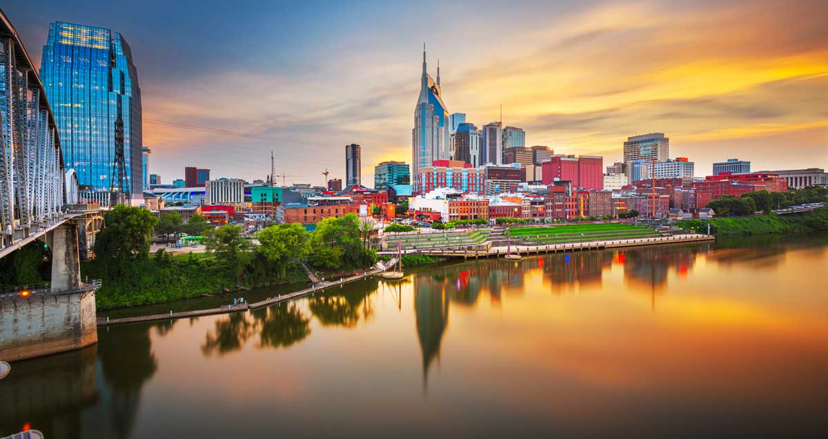 Downtown Nashville Tennessee Near the Cumberland River