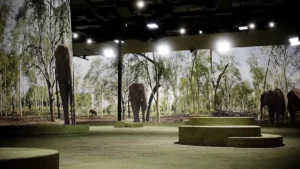 illuminarium atlanta wildlife safari exhibit elephants